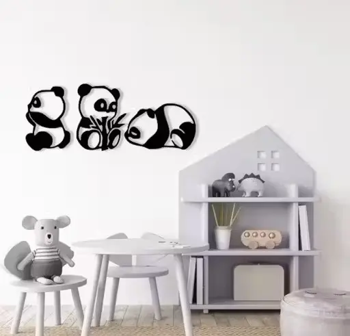 Doodle Pandas Wood Wall Art